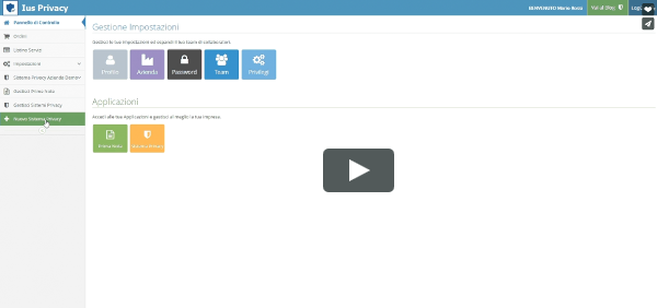 Tutorial relativo alla definizione di un nuovo sistema privacy
